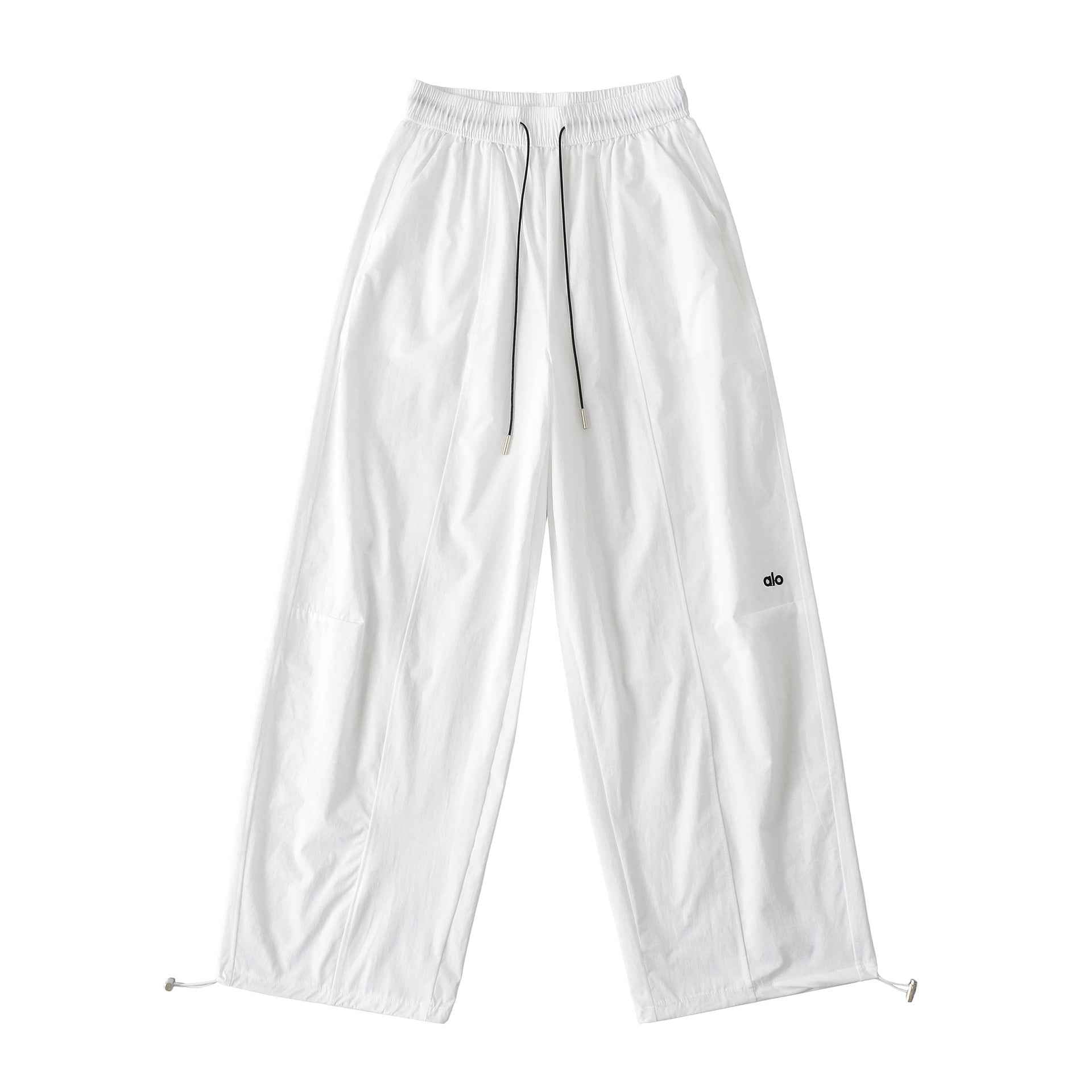 Elastic high waisted loose slimming drawstring ankle tied casual pants