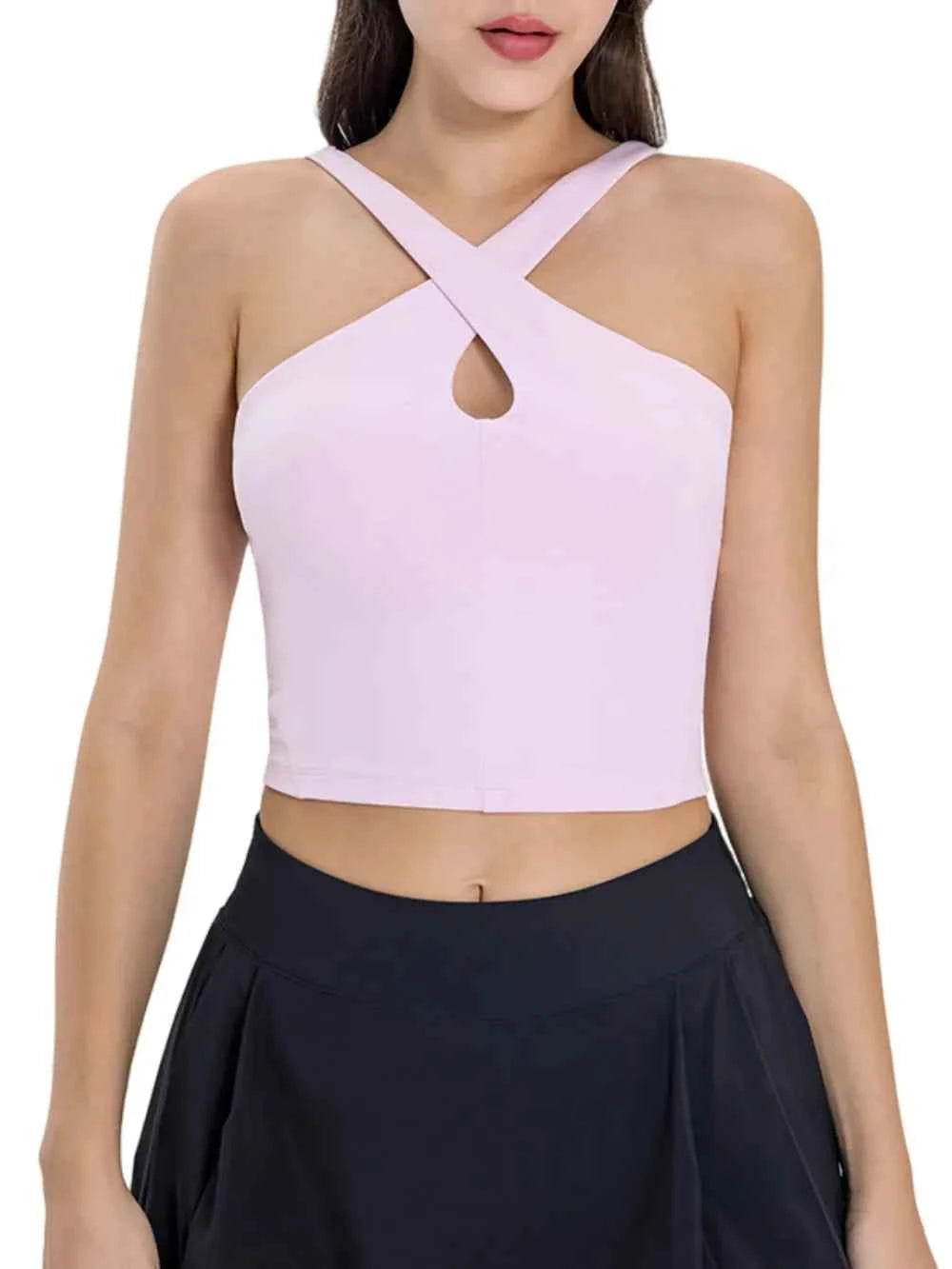 Millennia Crisscross Grecian Neck Active Cami.