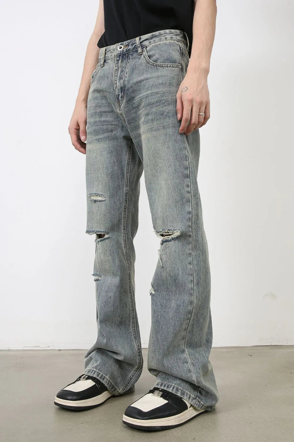 Men's Distressed Jeans.