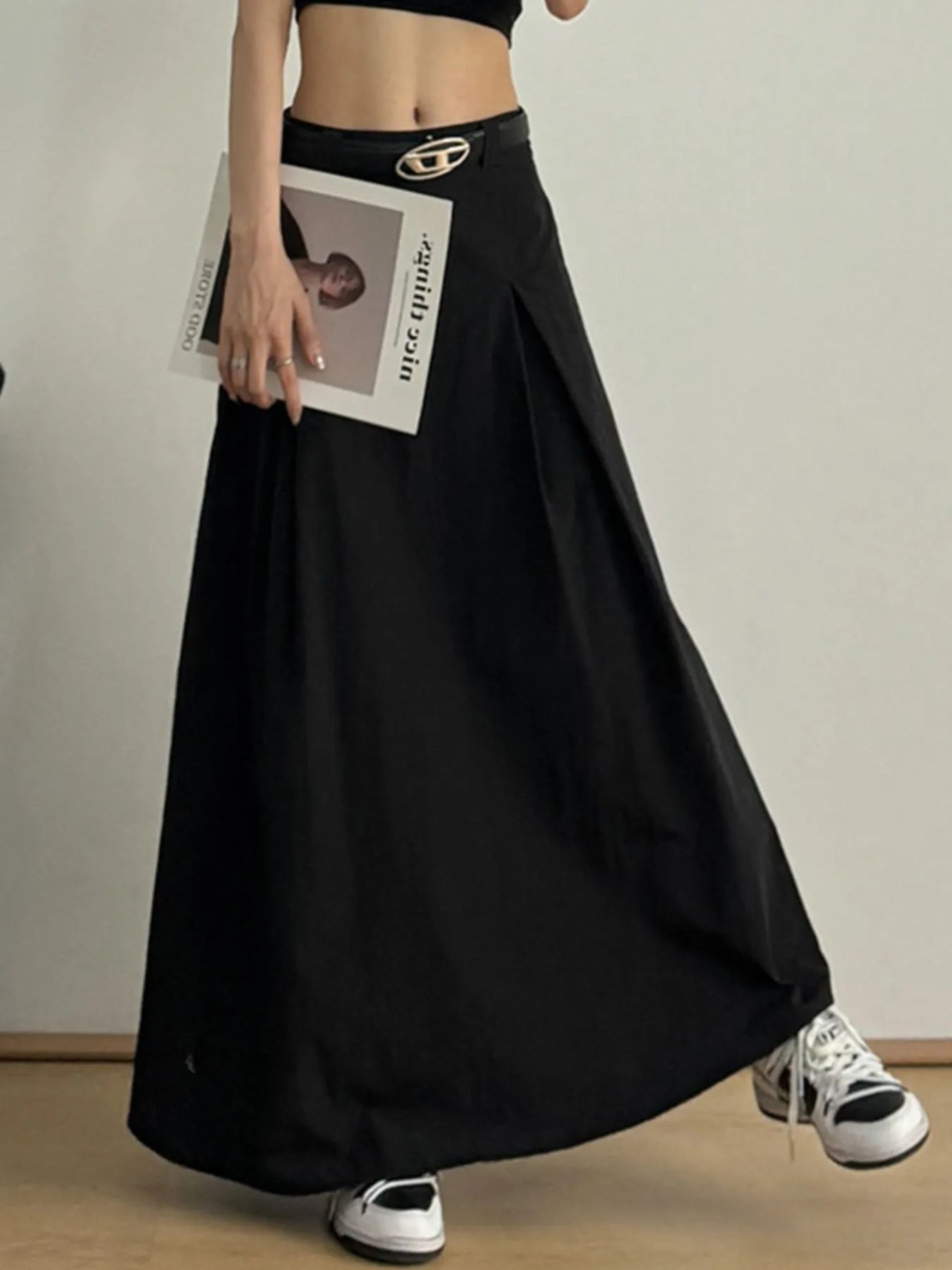 High Waist A-Line Maxi women Skirt.