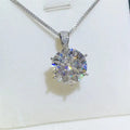 10 Carat Moissanite 925 Sterling Silver Pendant Necklace.