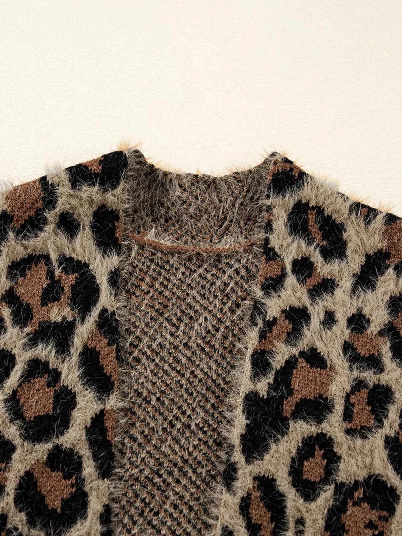 Leopard Open Casual Cardigan