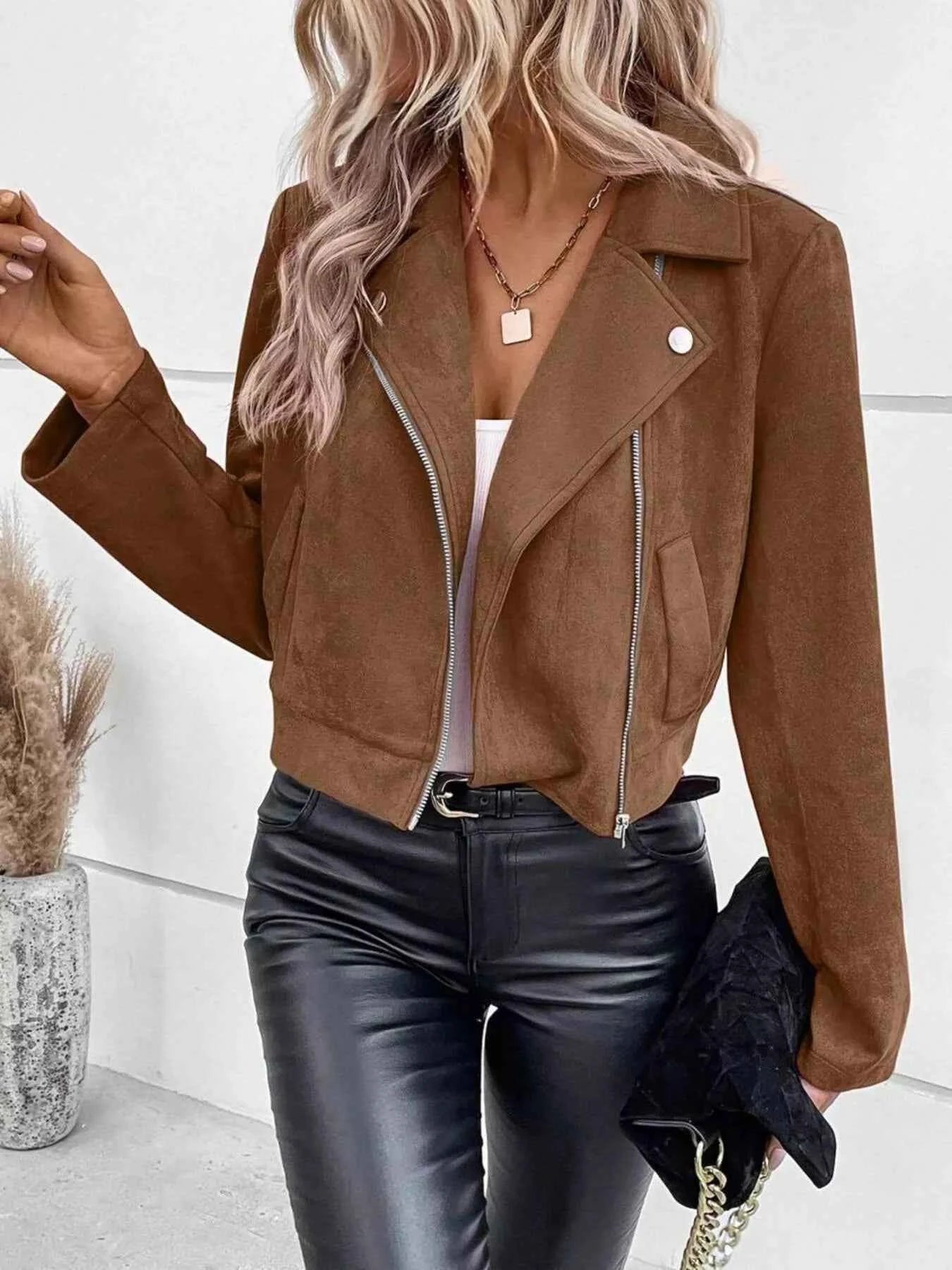 Zip Up Cropped Jacket