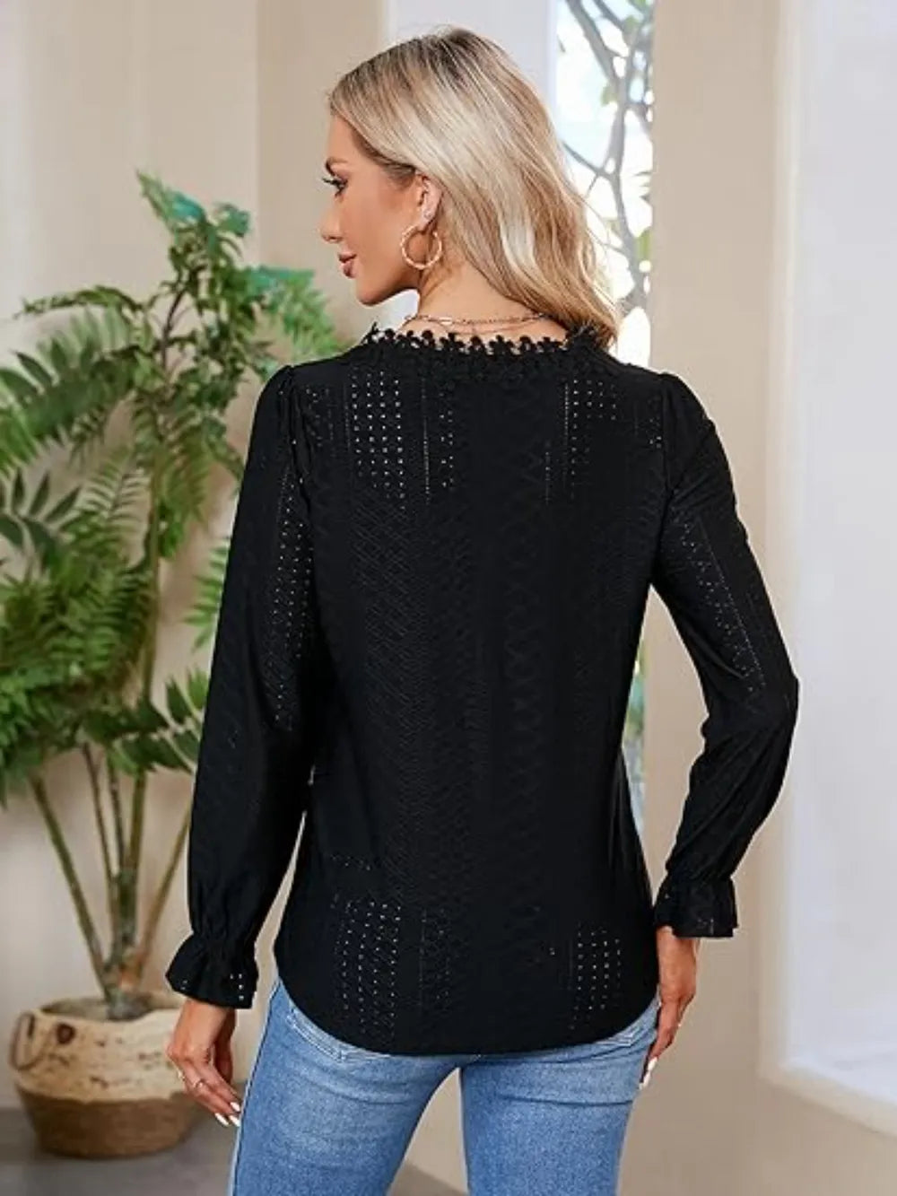 V-Neck Sleeve Blouse.