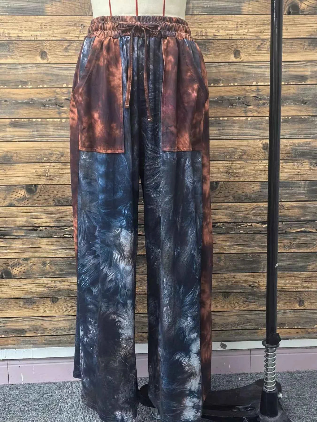 Full Size Tie-Dye Wide Leg Casual Pants Plus Size