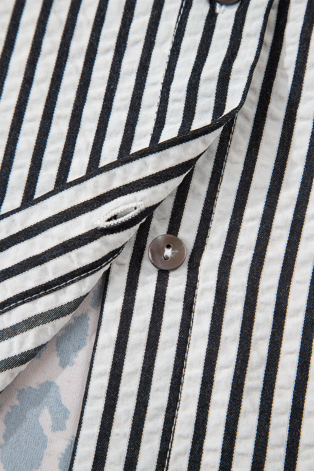 Black Striped Leopard Print Patchwork Button Up Womens Shirt