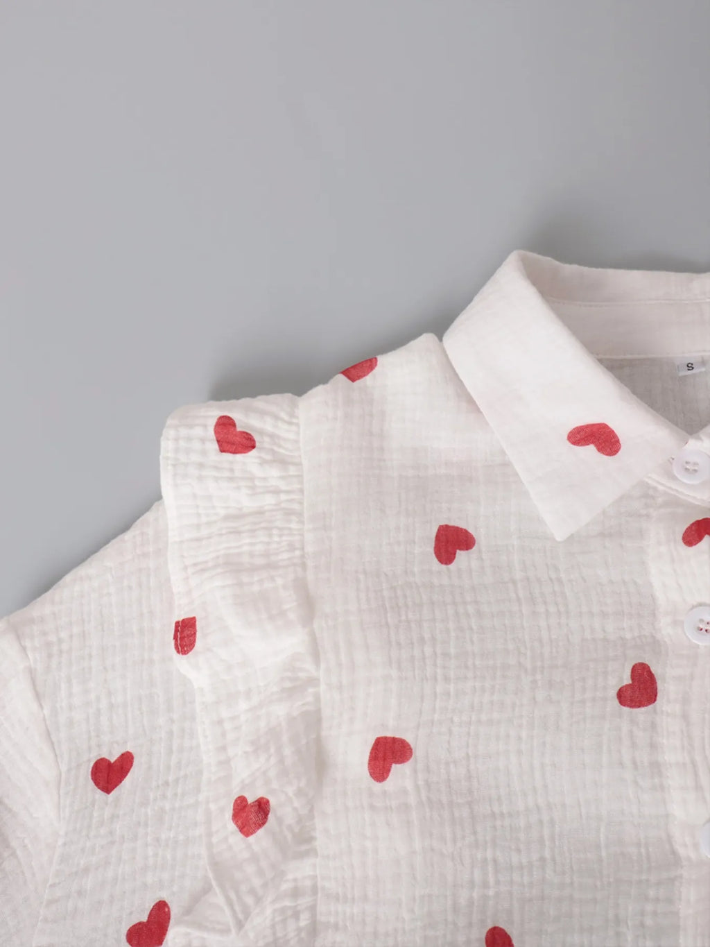 Colorful Heart Print Shirt and Shorts Set.