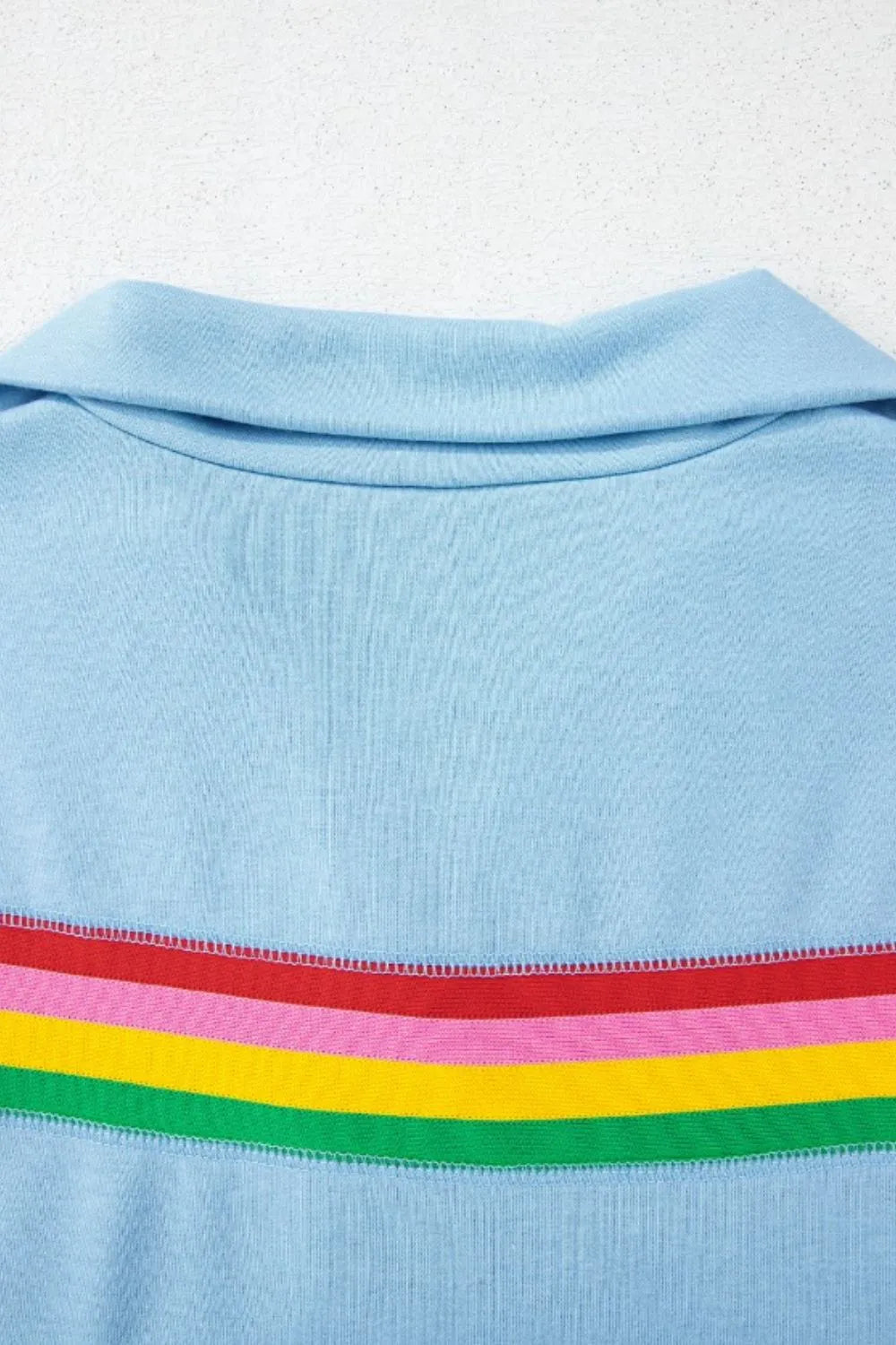 Rainbow Collared Short Sleeve Top and Shorts Set.