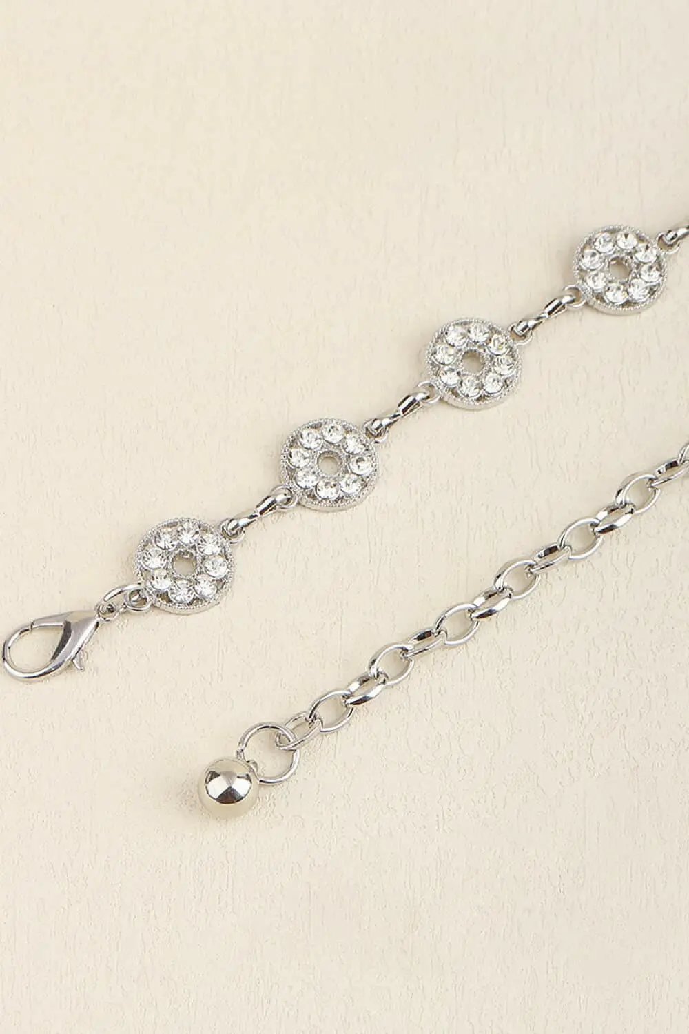 Rhinestone Decor Zinc Alloy Belt.