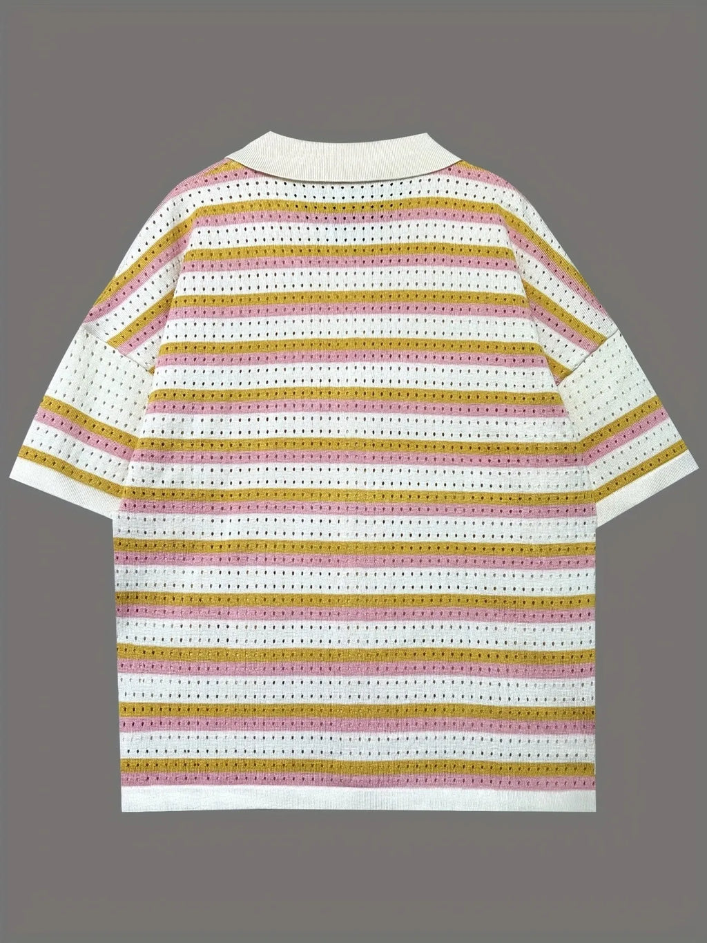 Colorful Striped Button Up Top and Shorts Sweater Set.