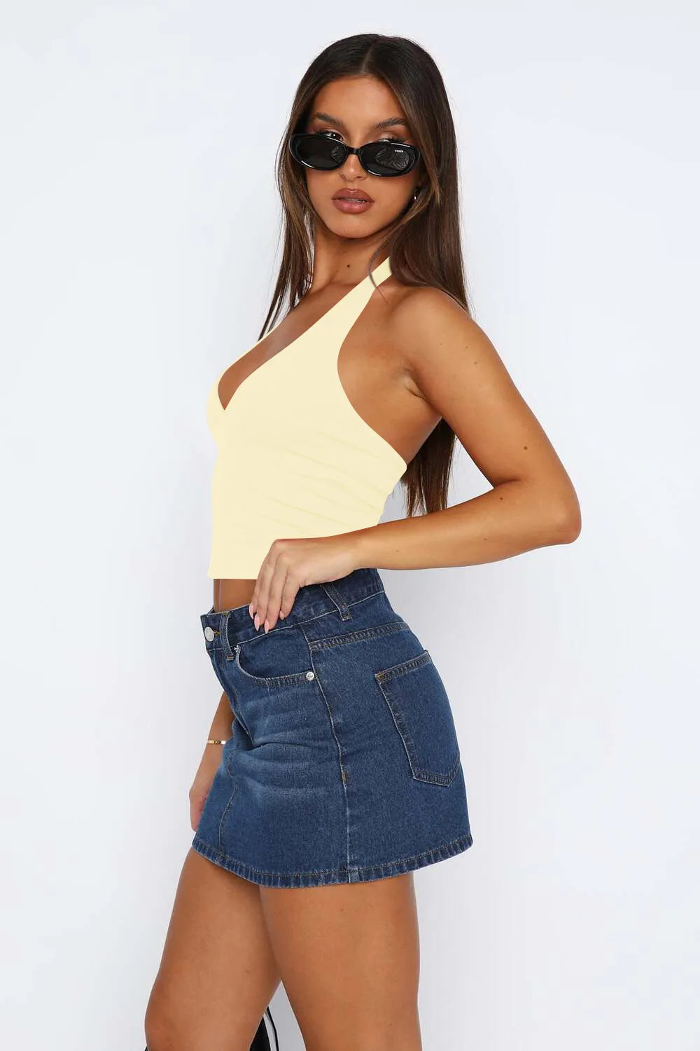 Lovelet Halter Neck Cropped Slim Cami.