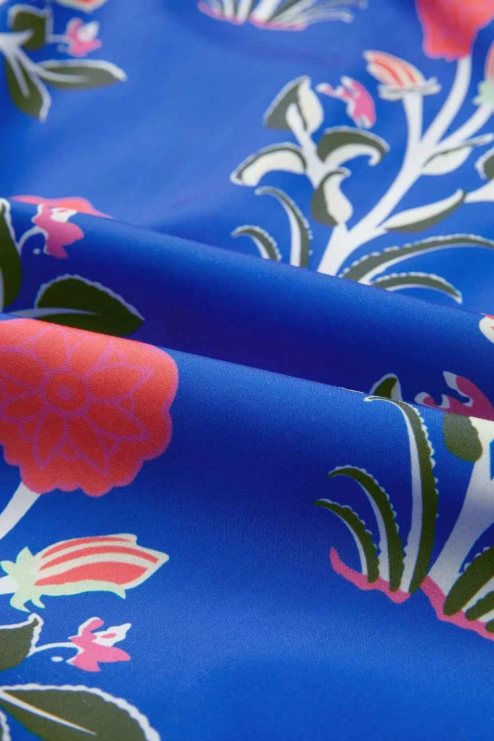 Floral Print Long Sleeve Ruffle Hem Dress