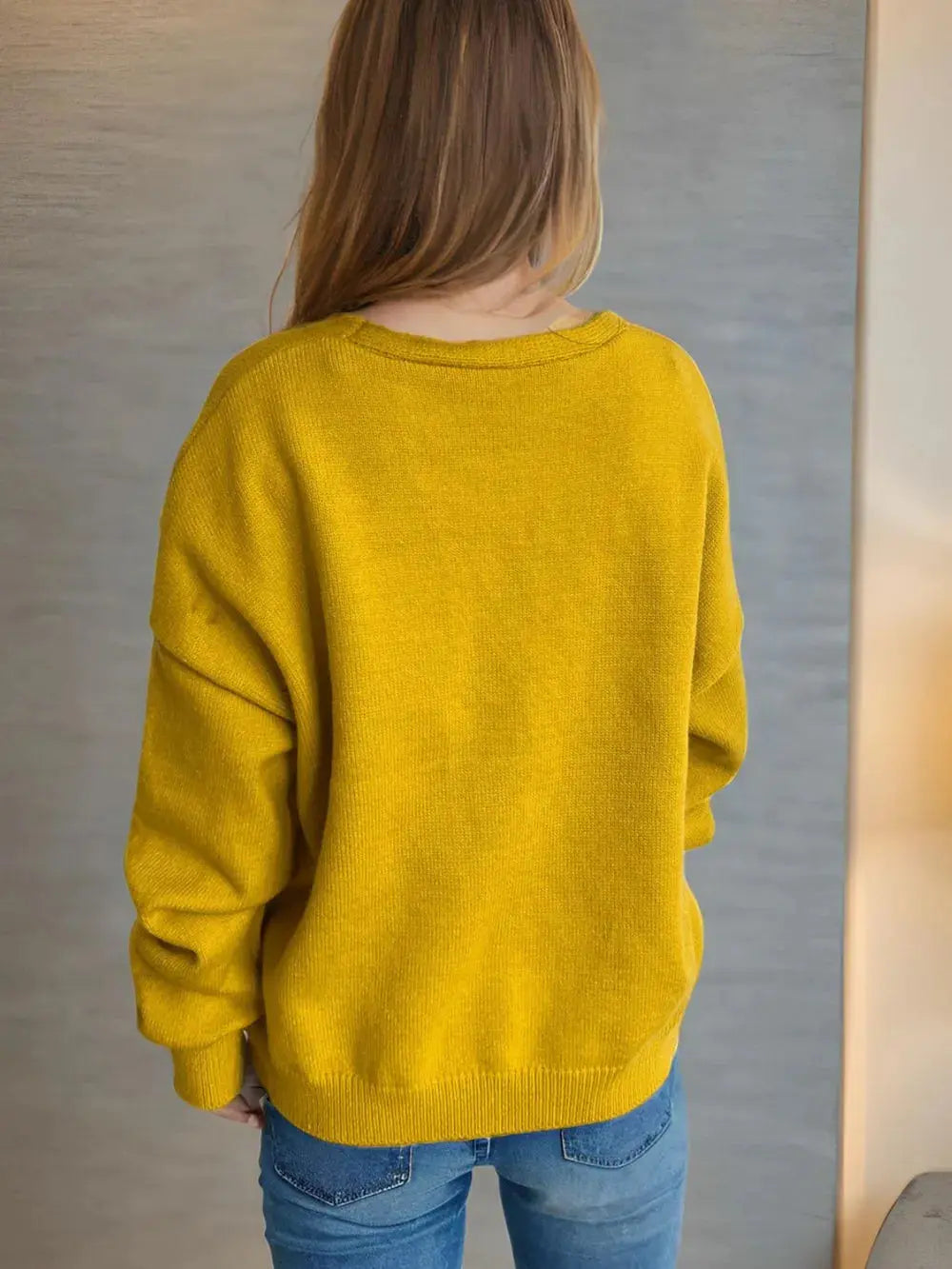 Daisy Button Up V-Neck Cardigan.