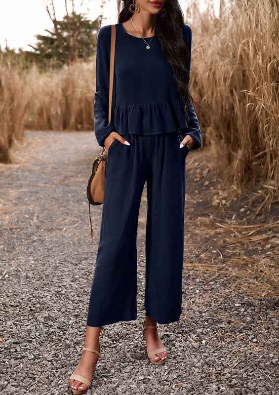 Two piece long sleeve pant set