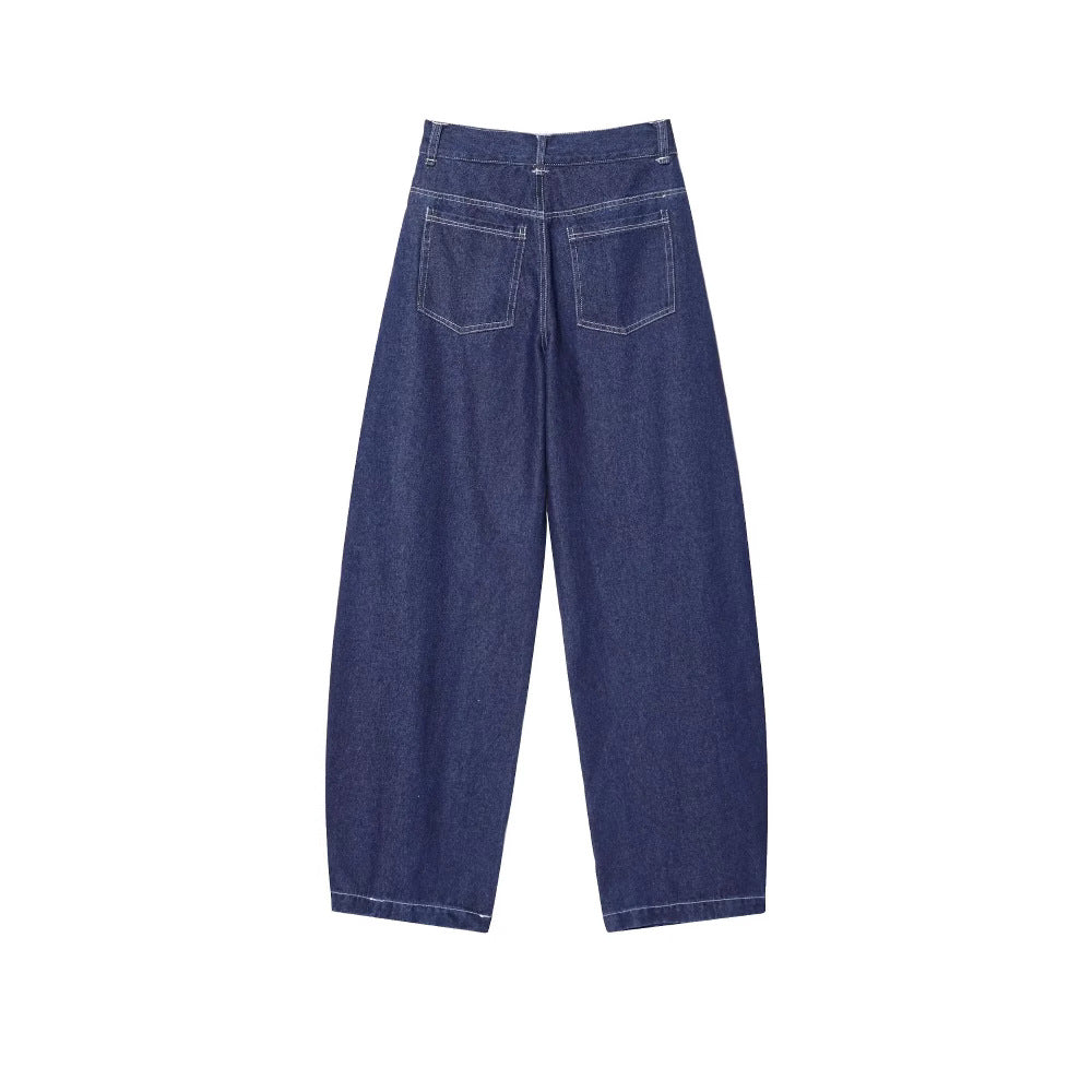 Fashionable and minimalist denim casual pants for women eprolo