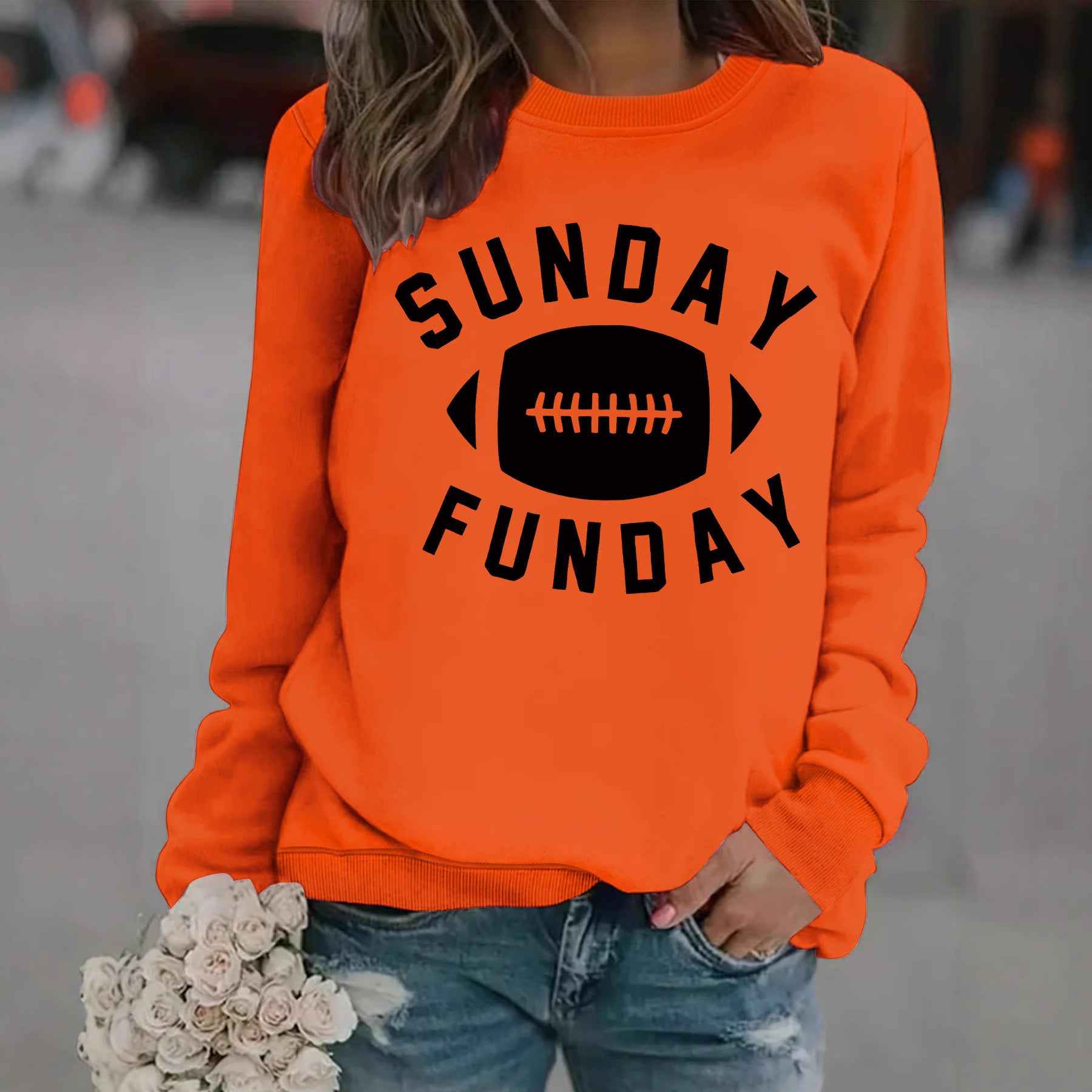 Rugby letter printed hoodie