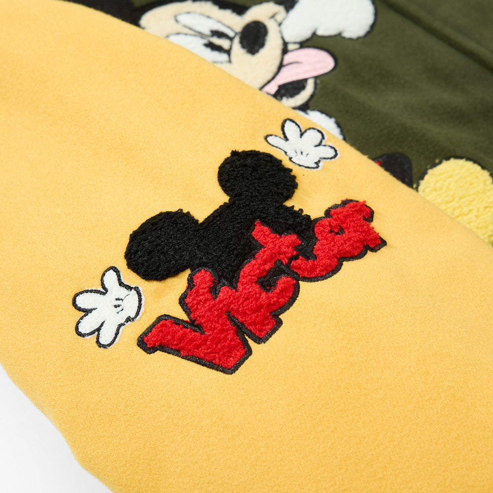 Mickey Cartoon Heavy Industries Embroidered Baseball Jacket