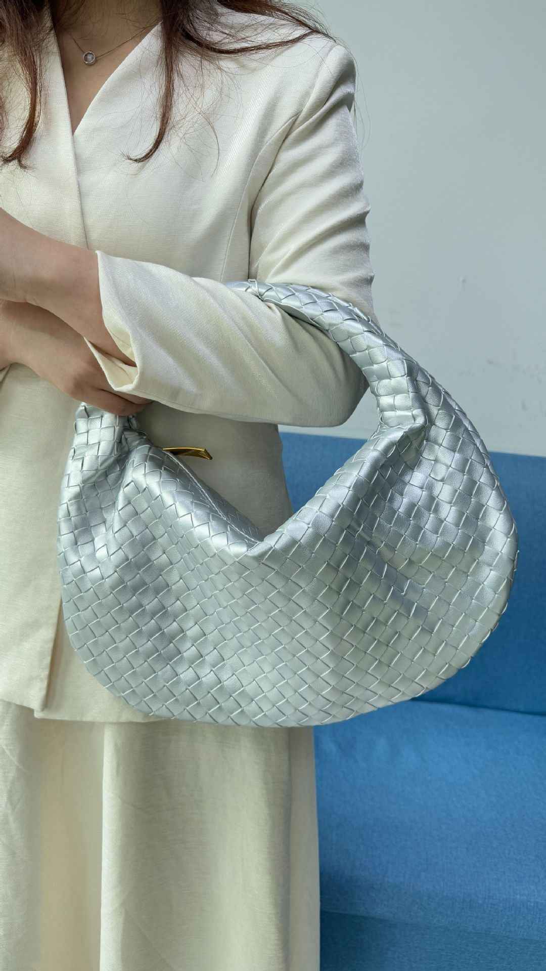 Large size women's woven bag large capacity hand-held armpit bag women's bag
