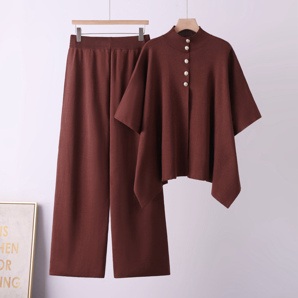 Long-Sleeve Top and High-Waisted Wide-Leg Pants Set