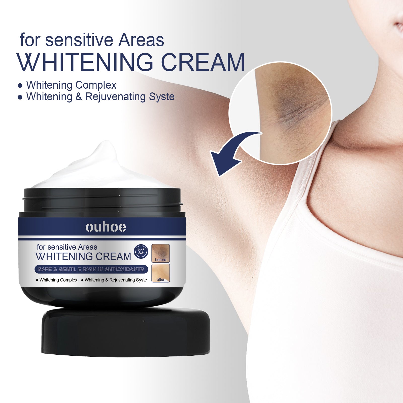 OUHOE Underarm Care Cream Knee Knuckle Elbow Armpit Dull Moisturizing Cleansing Skin Beauty Cream