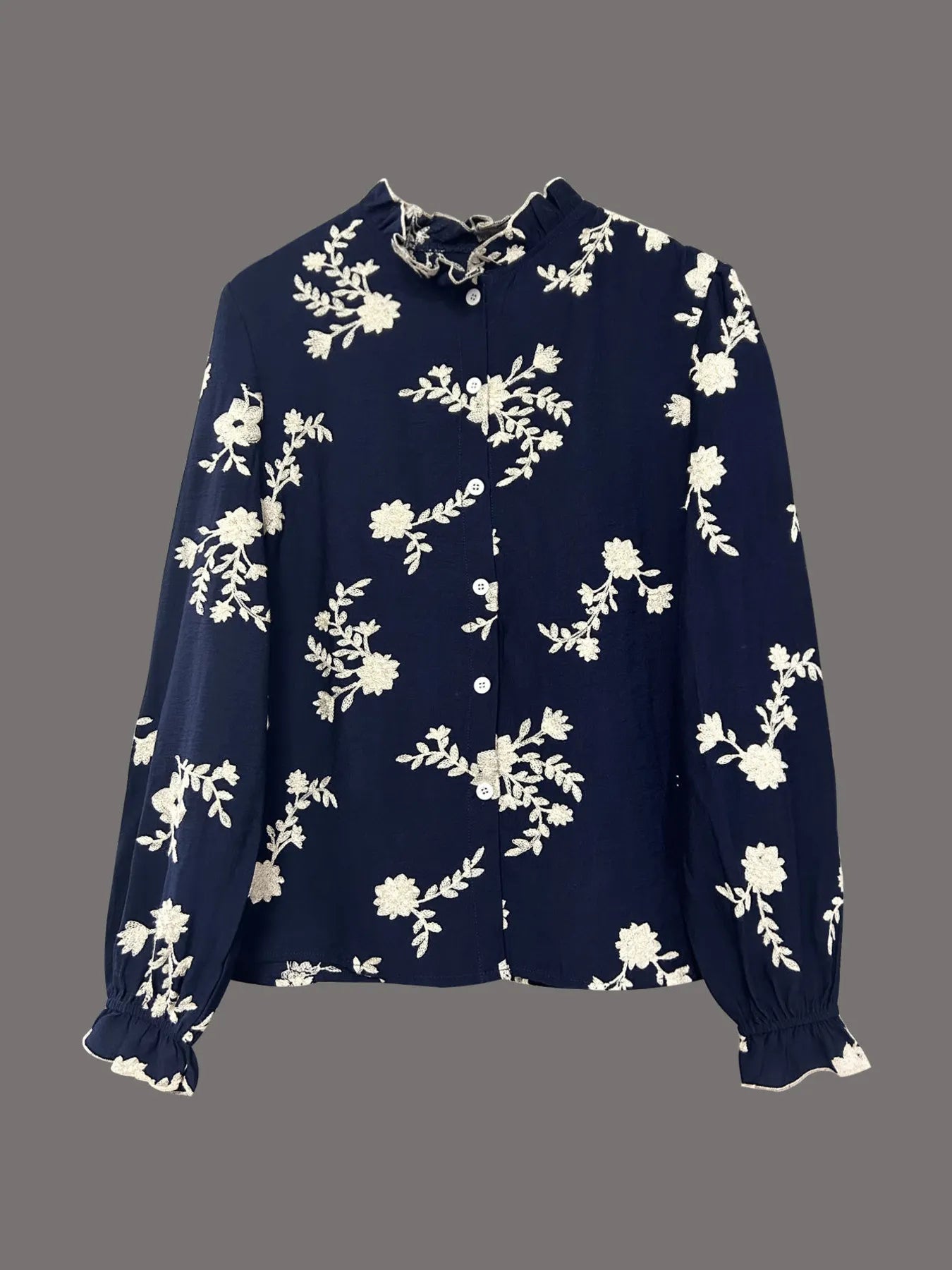 Flower Button Up Long Sleeve Shirt.