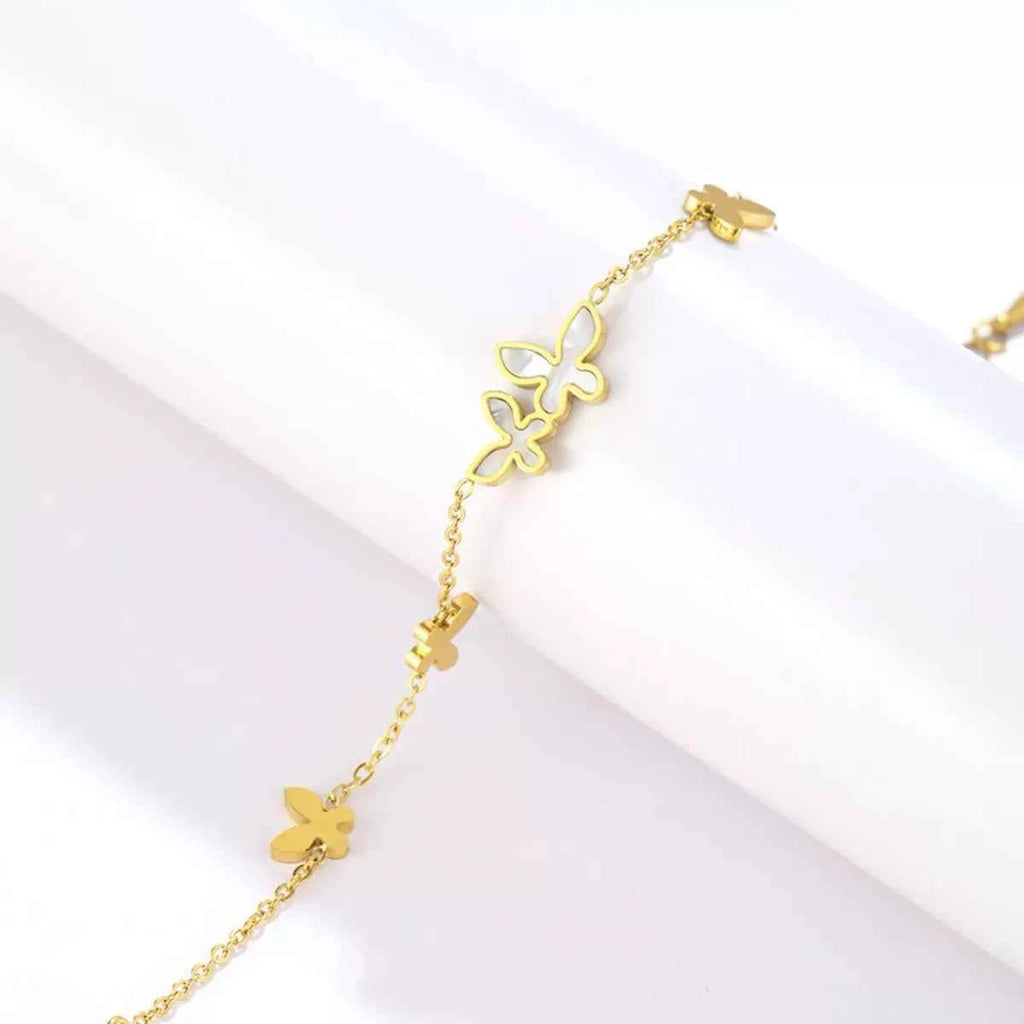 18K Gold-Plated Butterfly Charm Bracelet