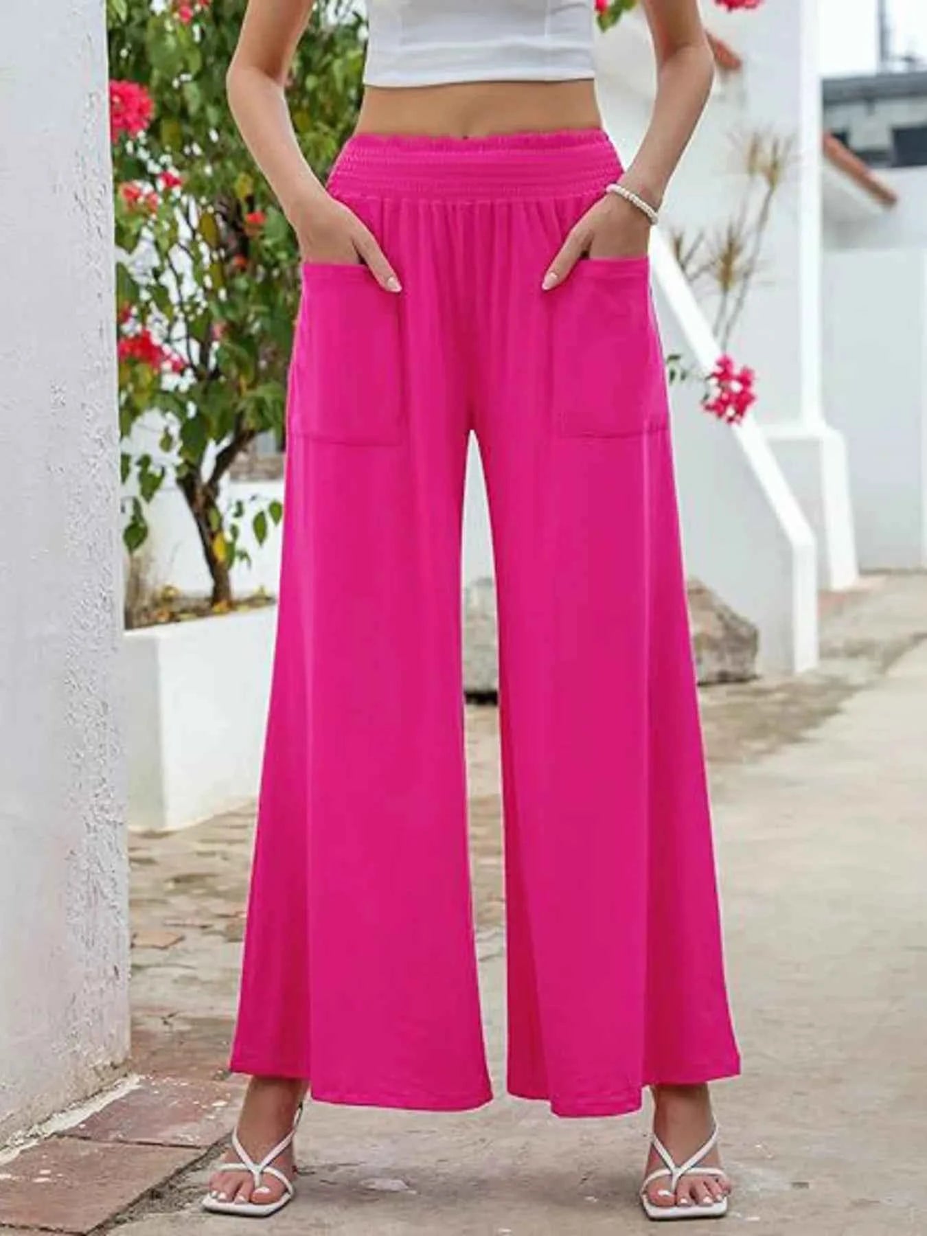 High-Waisted Wide Leg Pants with Pockets.