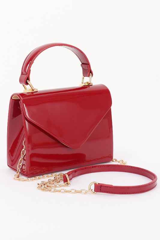 Patent Leather Top Handle Swing Bag