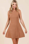 Ribbed Knit Sleeveless Sweater Mini Dress
