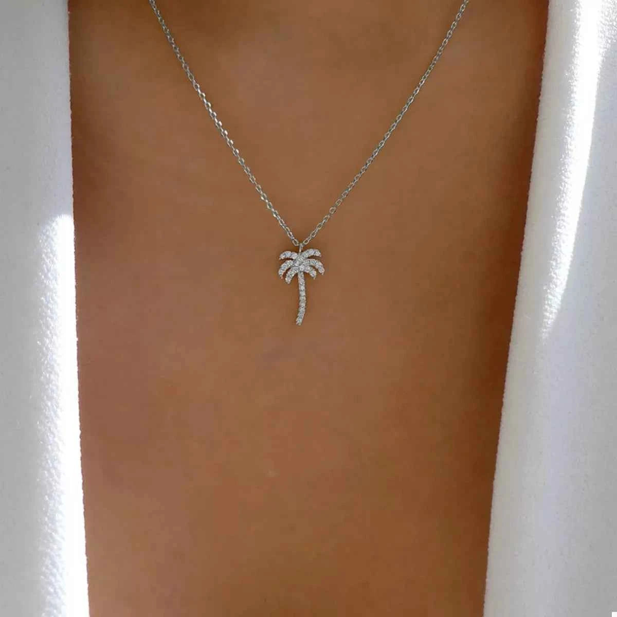 Palm Tree Pendant Necklace