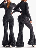 Leopard Print Slim Fit Hip Hugging Yoga Suit