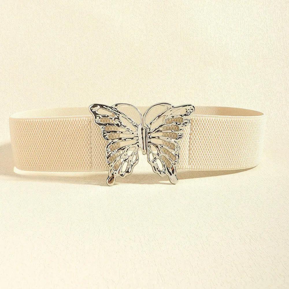 Butterfly Alloy Buckle Elastic Belt.