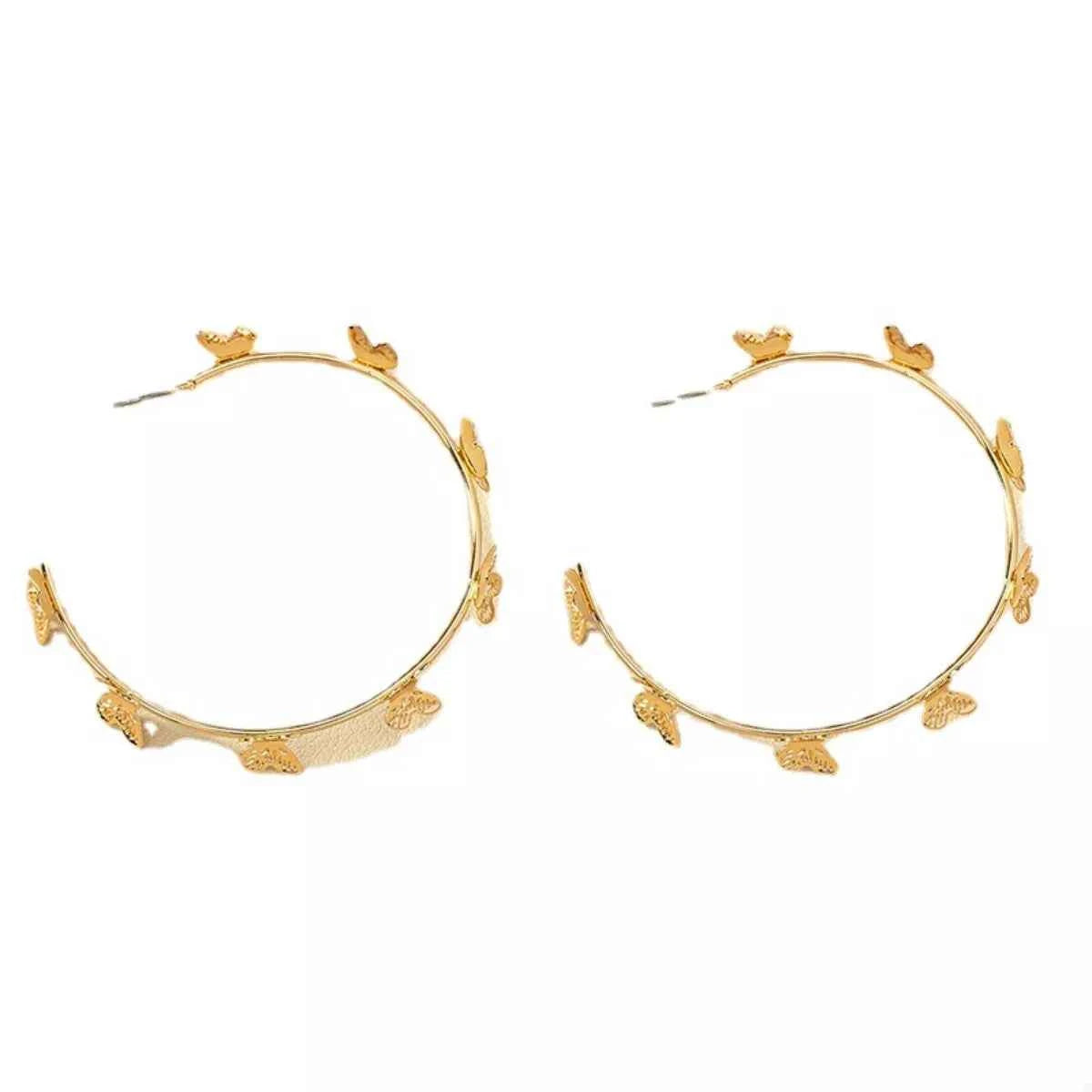 Butterfly Vine Hoop Earrings