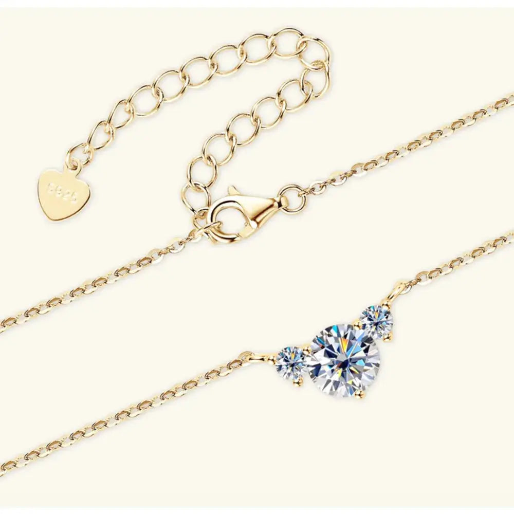 1.2 Carat Moissanite 925 Sterling Silver Necklace.