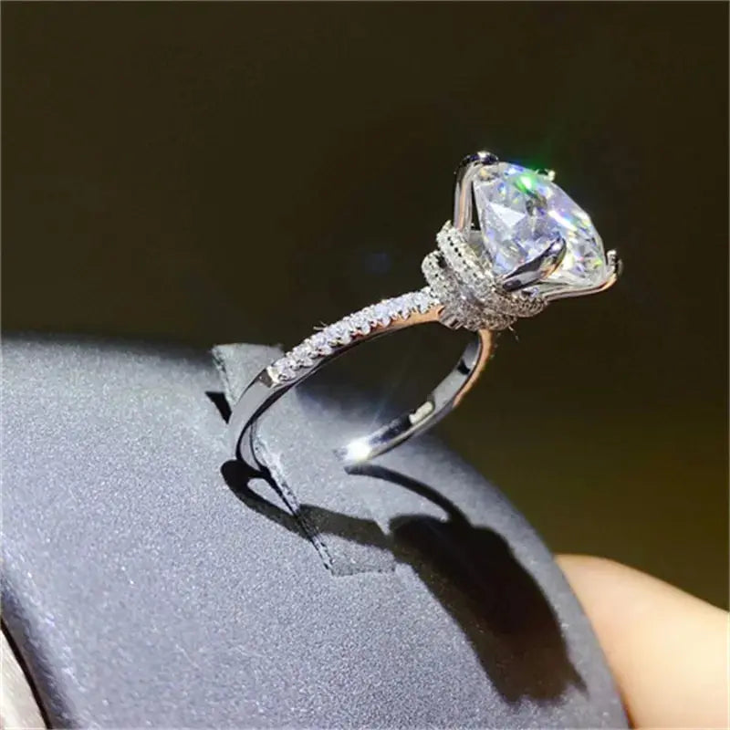 5 Carat Moissanite 925 Sterling Silver Ring.