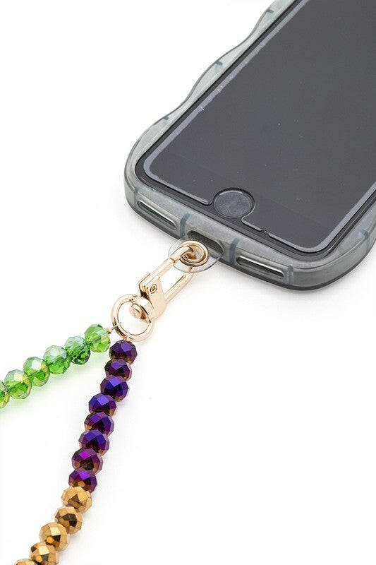 Mardi Gras Crystal Phone Wristlet.