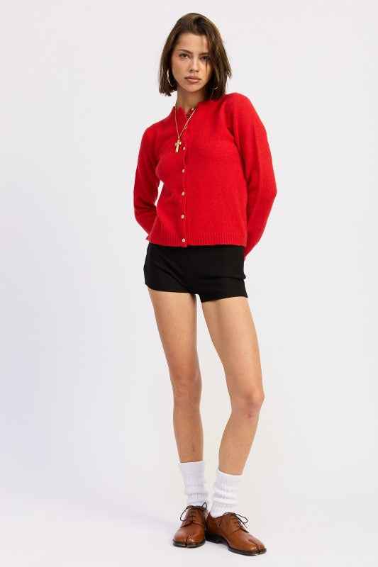 FITTED BUTTON UP CARDIGAN