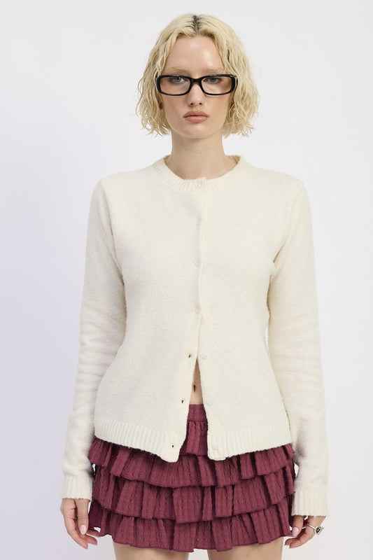 FITTED BUTTON UP CARDIGAN