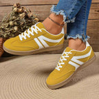 Lace Up Round Toe Flat Sneakers