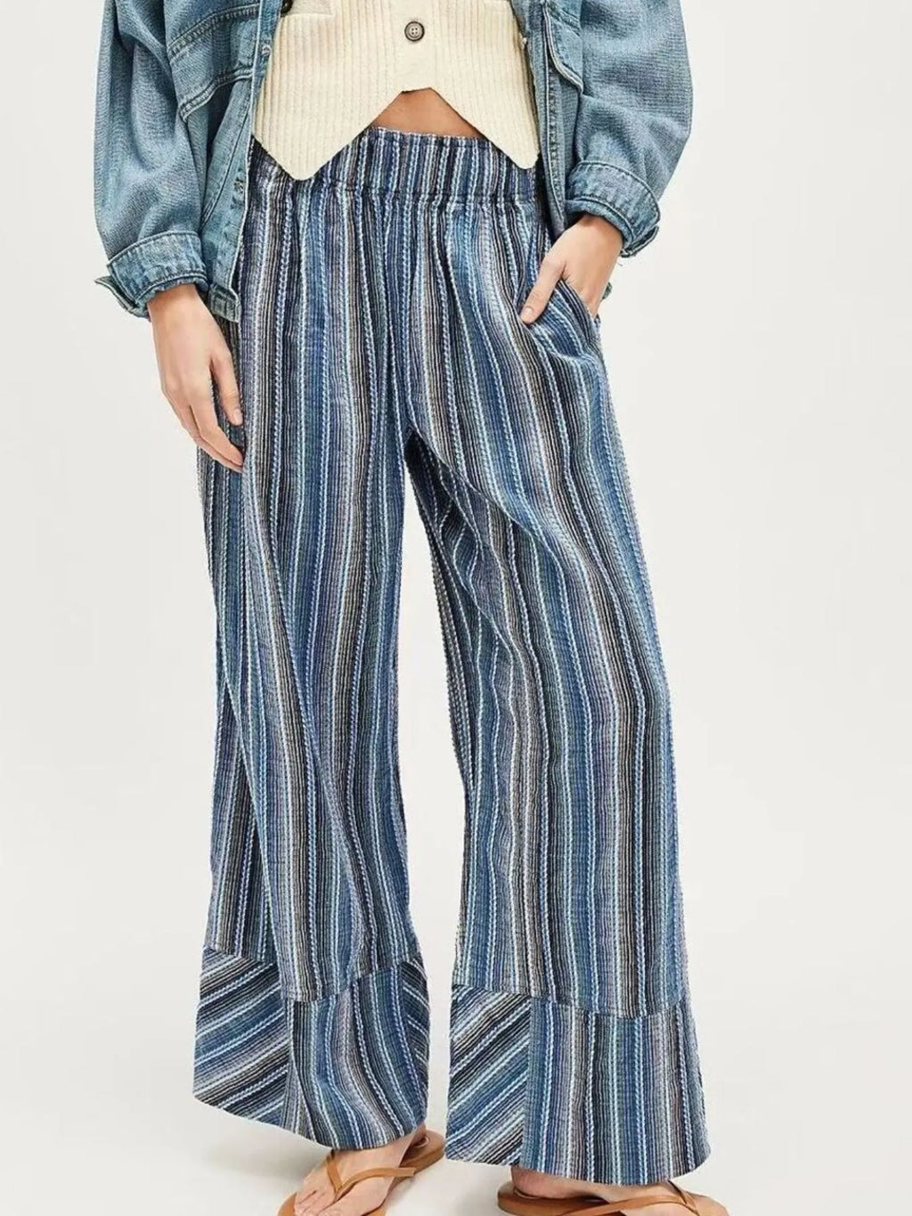 Striped Wide Leg Pants.