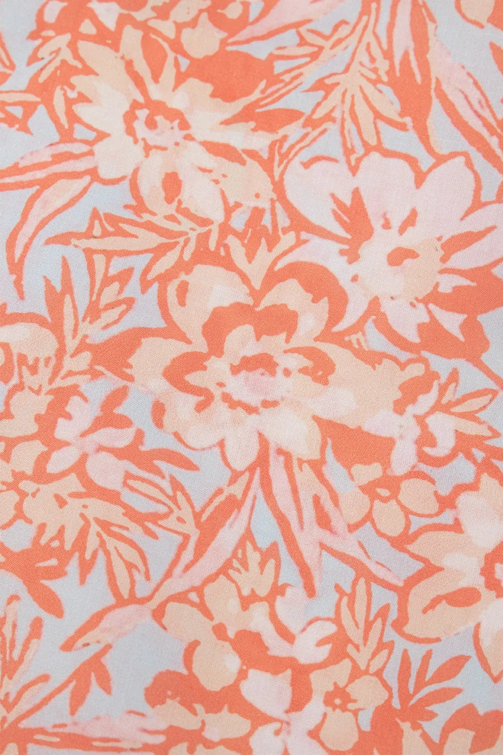 Floral Ruffle Sleeve Split Neck Blouse.