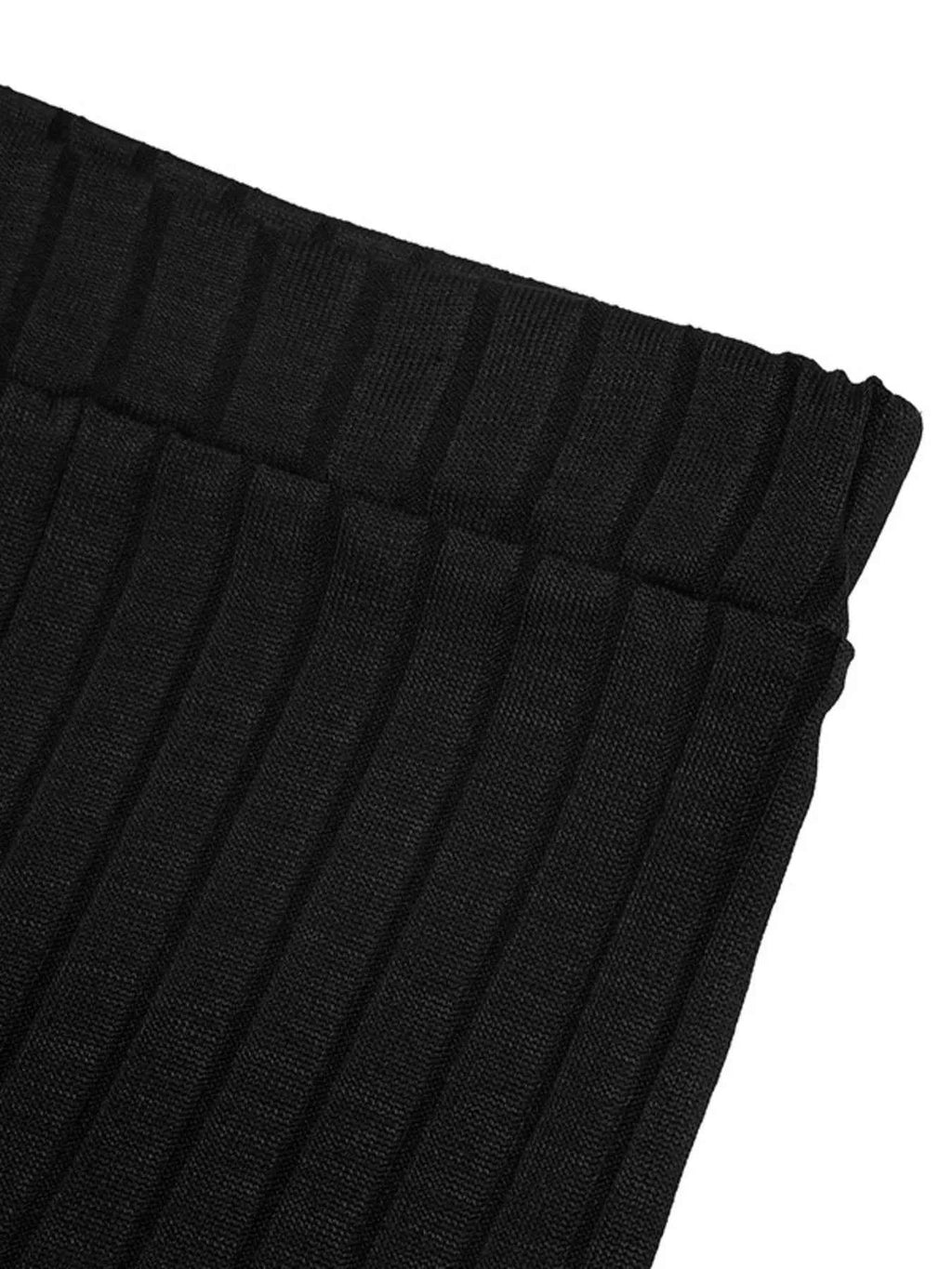 Ribbed Knit Cardigan & Wide Leg Pants Set