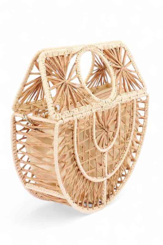 Mix Media Open Crochet Structure Bag