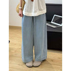 Women's Tencel Linen Wide-Leg Pants — Vintage Washed Drawstring Loose Fit