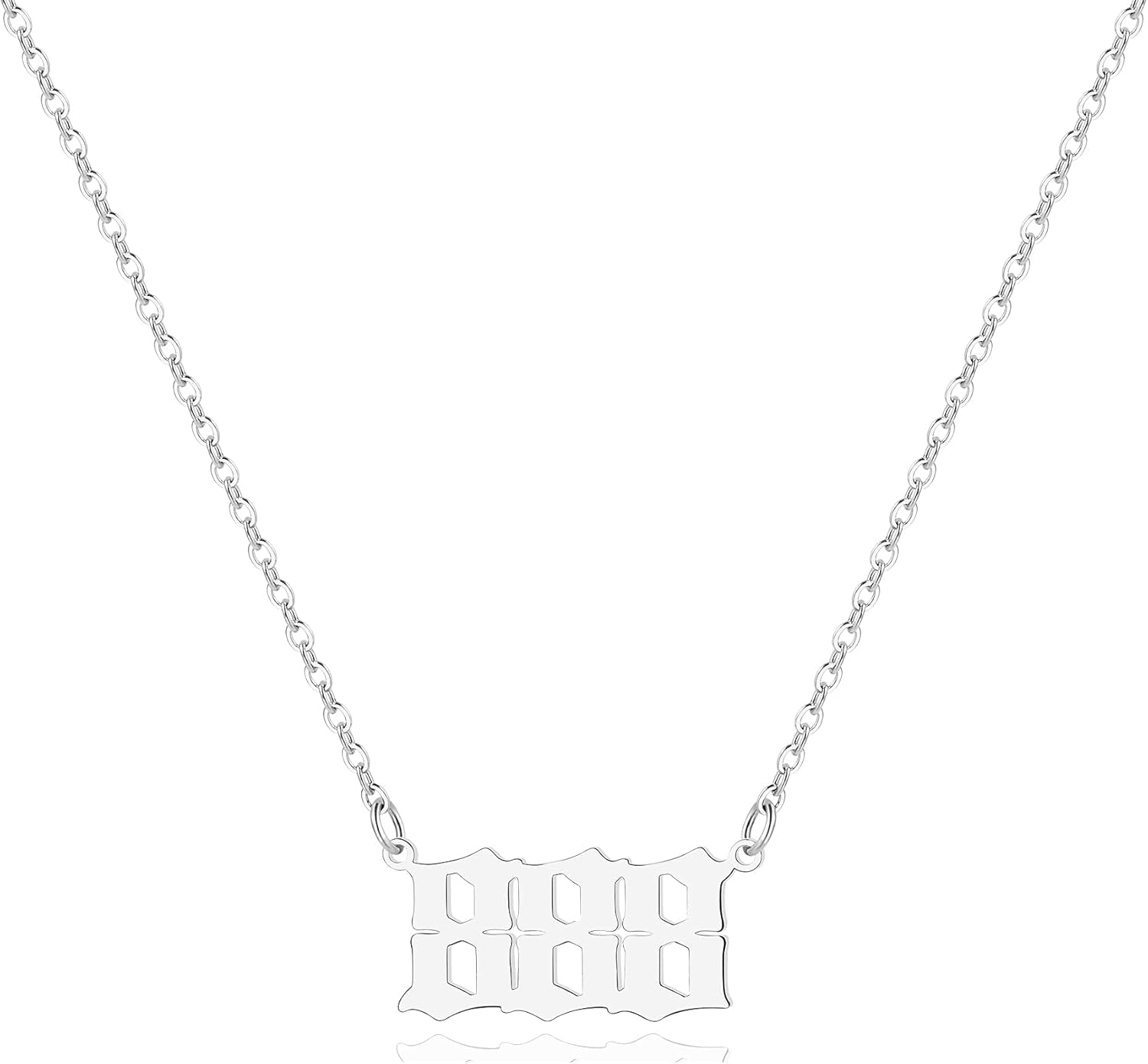 Angel Number Necklace for Women, 18K Gold Plated 000 111 222 333 444 555 666 777 888 999 Necklace Numerology Jewelry