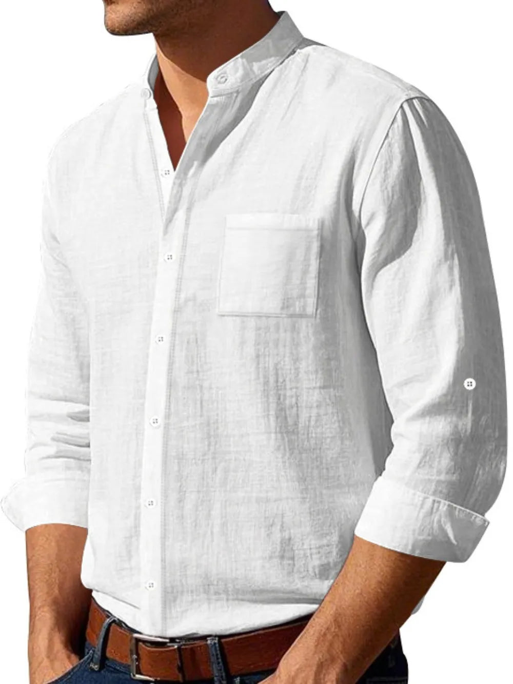 Men's Full Size Button Down Long Sleeve Shirt Plus Size.