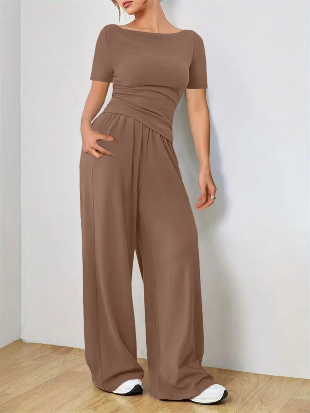 Short Sleeve T-Shirt and Pants Set - CHIC TB