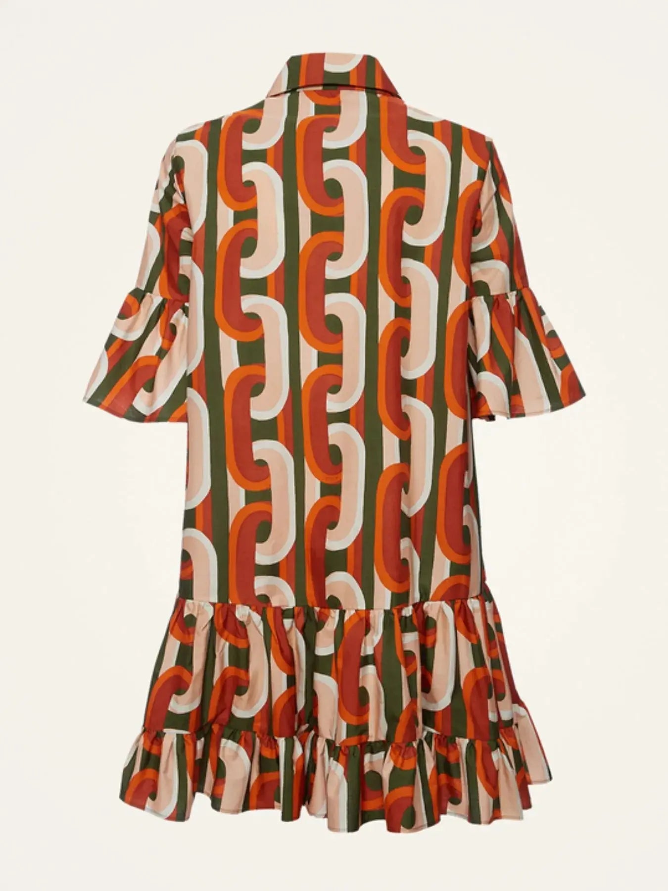 Floral Print Ruffle Sleeve Mini Dress.