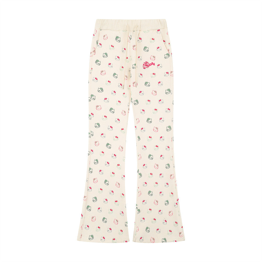 Hello Kitty Full Print Cartoon Casual Sports Set