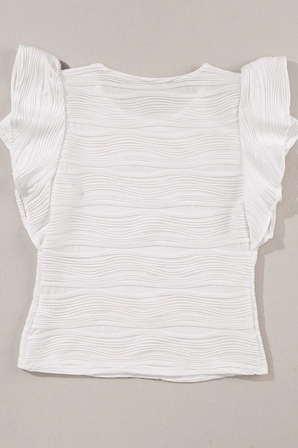 Ruffled Round Neck Textured Top.